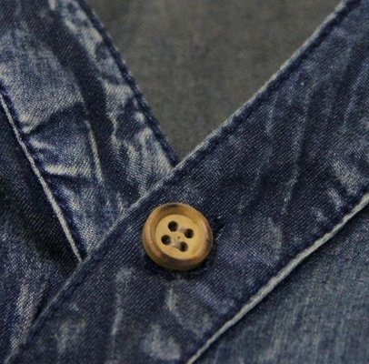 Small Quantity Garment Manufacturer Women'S Denim Dress Half Sleeve Pocket With Embroidered Belt